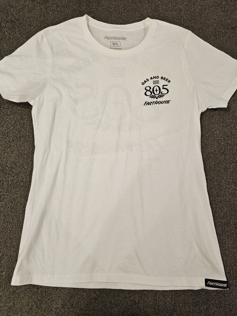 Fasthouse 805 Gas & Beer Women's White Graphic Tee - Size Women's Large